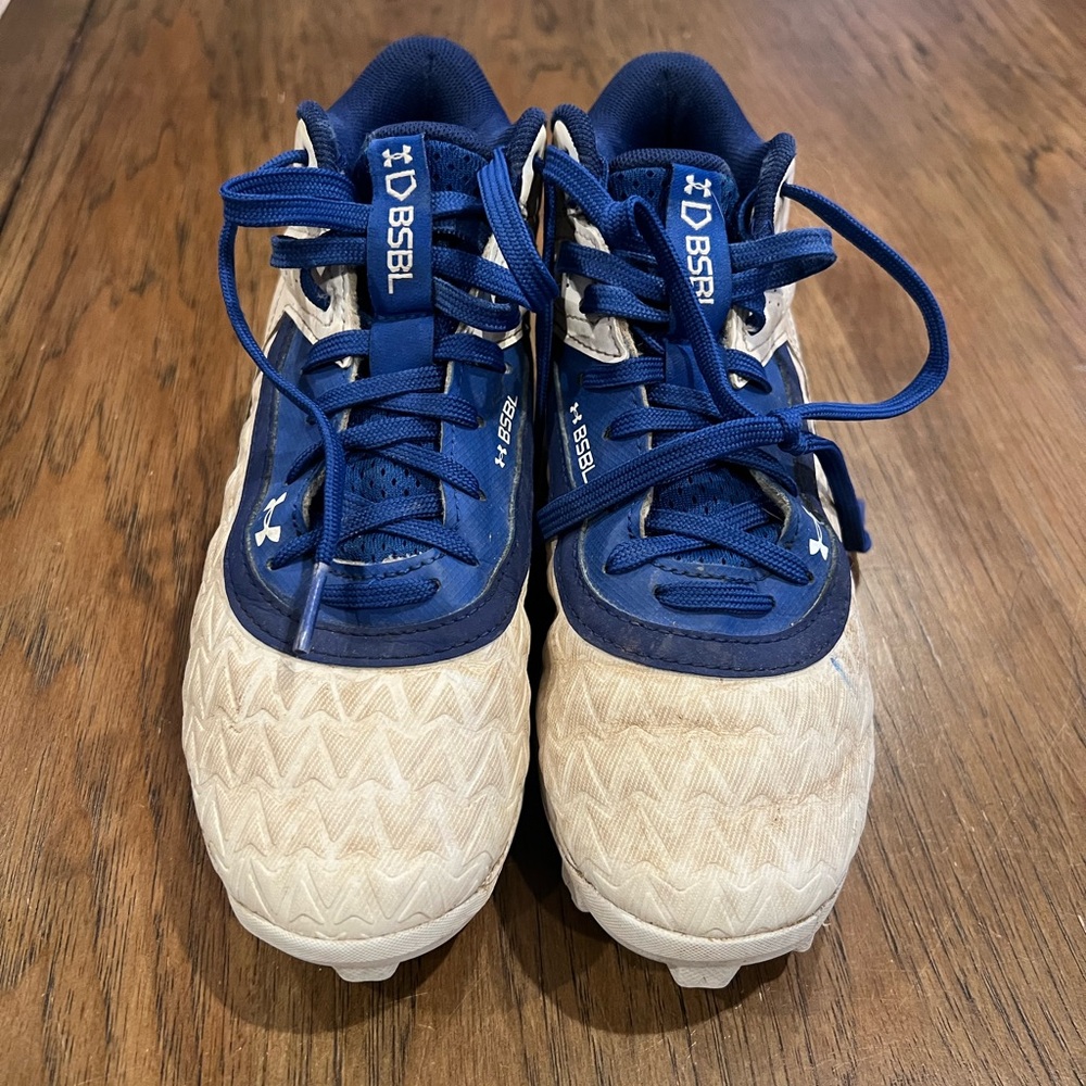 Kids Under Armour Cleats - Blue and White